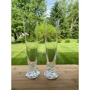 Tiffany & Co Tall Pilsner Glass Rock Cut 9-5/8”Made In Germany~set Of 2